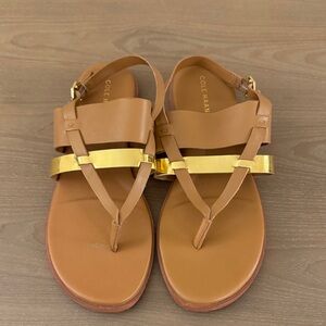 Cole Haan Women's Brown and Gold Sandals